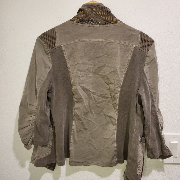 Green jacket zip up boho rocker grunge - Picture 5 of 5